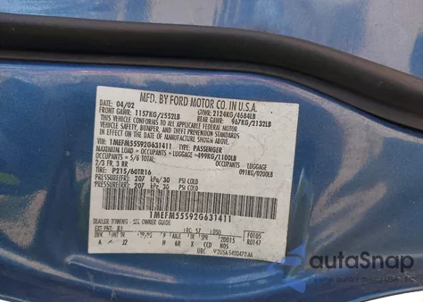 2002 Mercury Sable Ls Premium from USA, damaged, VIN 1MEFM55S92G631411